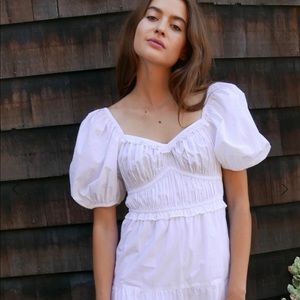 RAHI white poplin midi dress